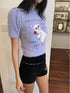 QUORRA S CHORD Pink Purple Embroidered Jacquard Cat Rose Women&