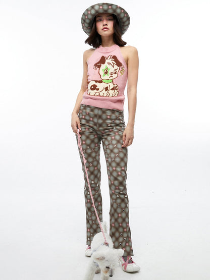 QUORRA S CHORD Pink Star Puppy Open Back Knitted Women&