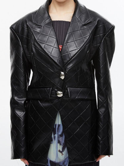 QUORRA S CHORD Plaid Jacquard Cinched Waist Vintage Tailored Women&
