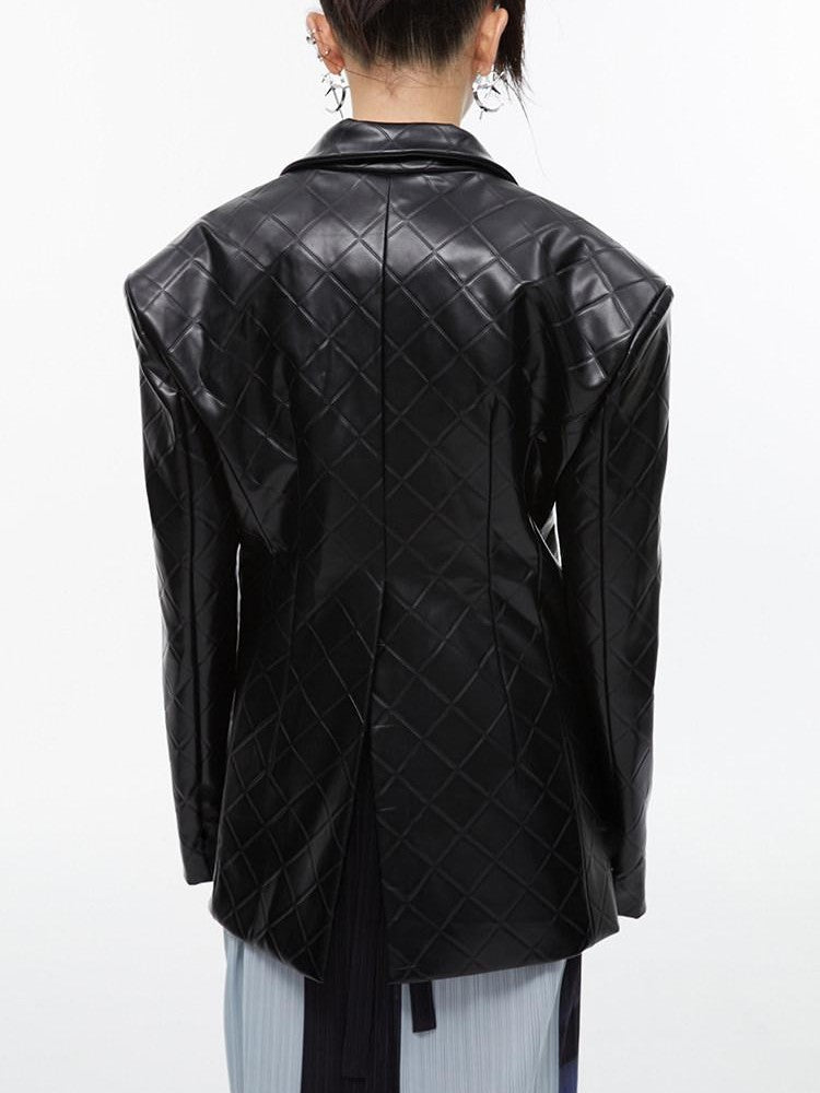 QUORRA S CHORD Plaid Jacquard Cinched Waist Vintage Tailored Women&