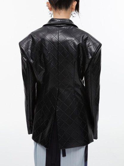 QUORRA S CHORD Plaid Jacquard Cinched Waist Vintage Tailored Women&