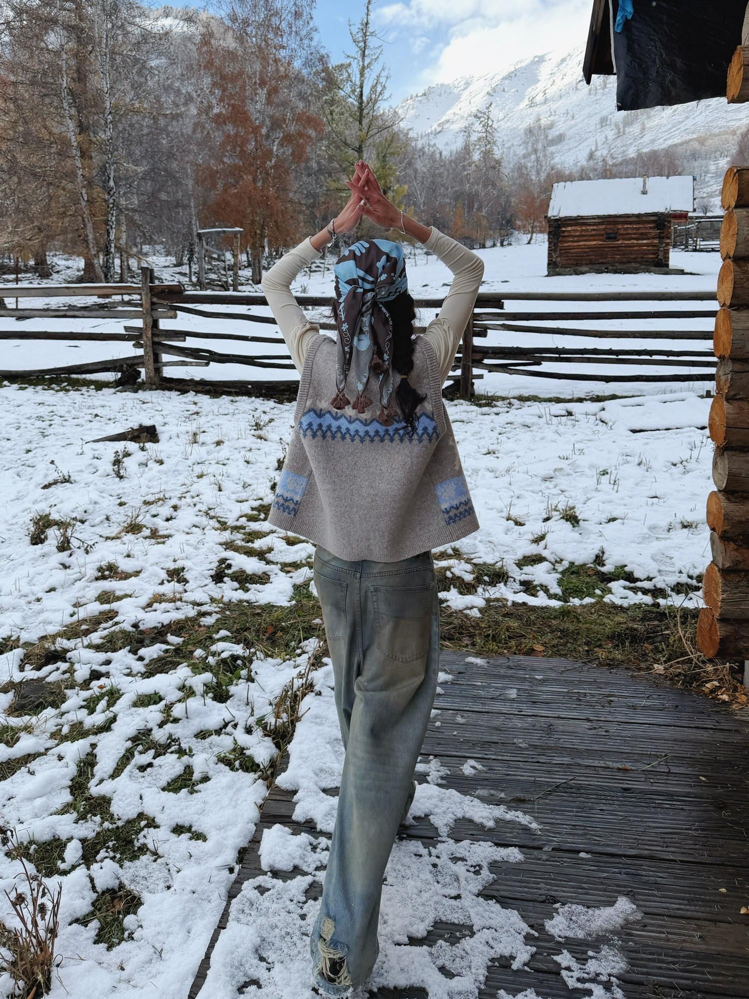 QUORRA S CHORD Prairie Pony Tassel Blue Brown Colorblock Women&