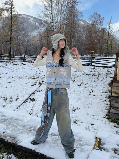 QUORRA S CHORD Prairie Pony Tassel Blue Brown Colorblock Women&