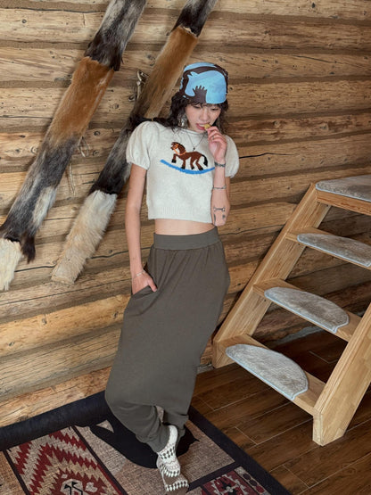 QUORRA S CHORD Prairie Pony Tassel Blue Brown Colorblock Women&