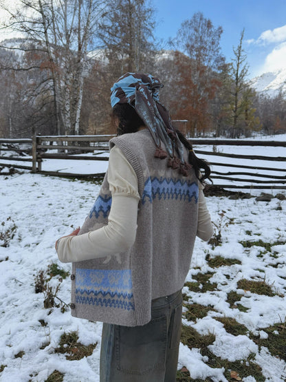 QUORRA S CHORD Prairie Pony Tassel Blue Brown Colorblock Women&