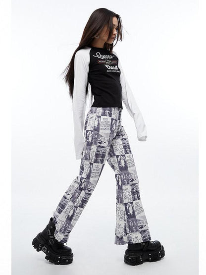 QUORRA S CHORD Printed Rhinestone Raglan Women&