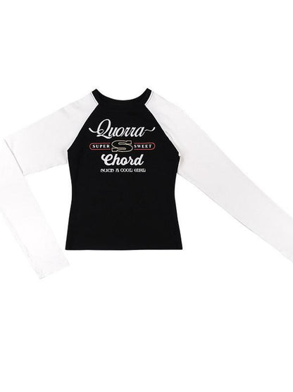 QUORRA S CHORD Printed Rhinestone Raglan Women&