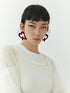 QUORRA S CHORD Red Flocked 3d Printed Heart Shaped Stud Women&