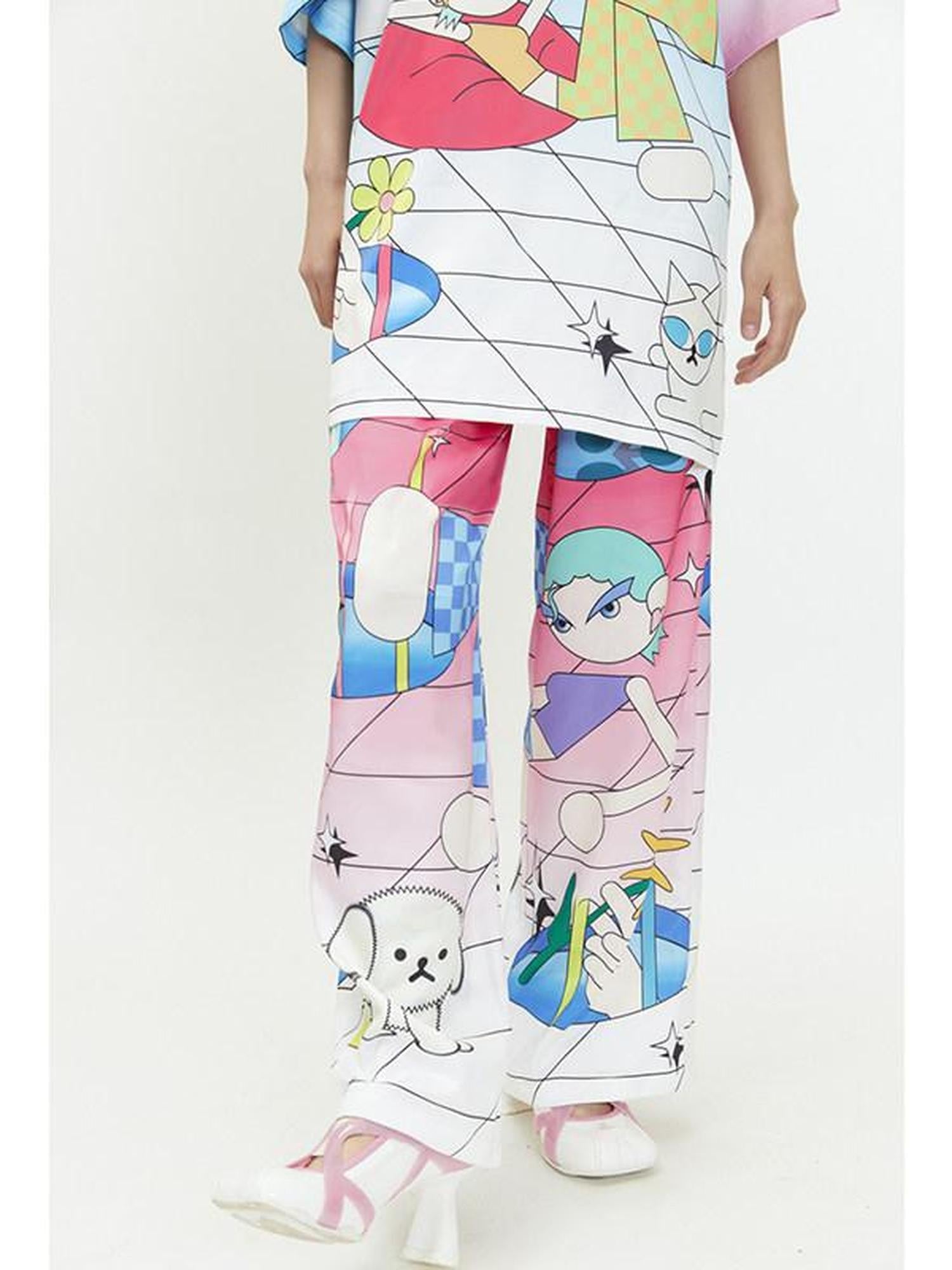QUORRA S CHORD Relaxed Mini Q Character Print Elastic Waist Women&