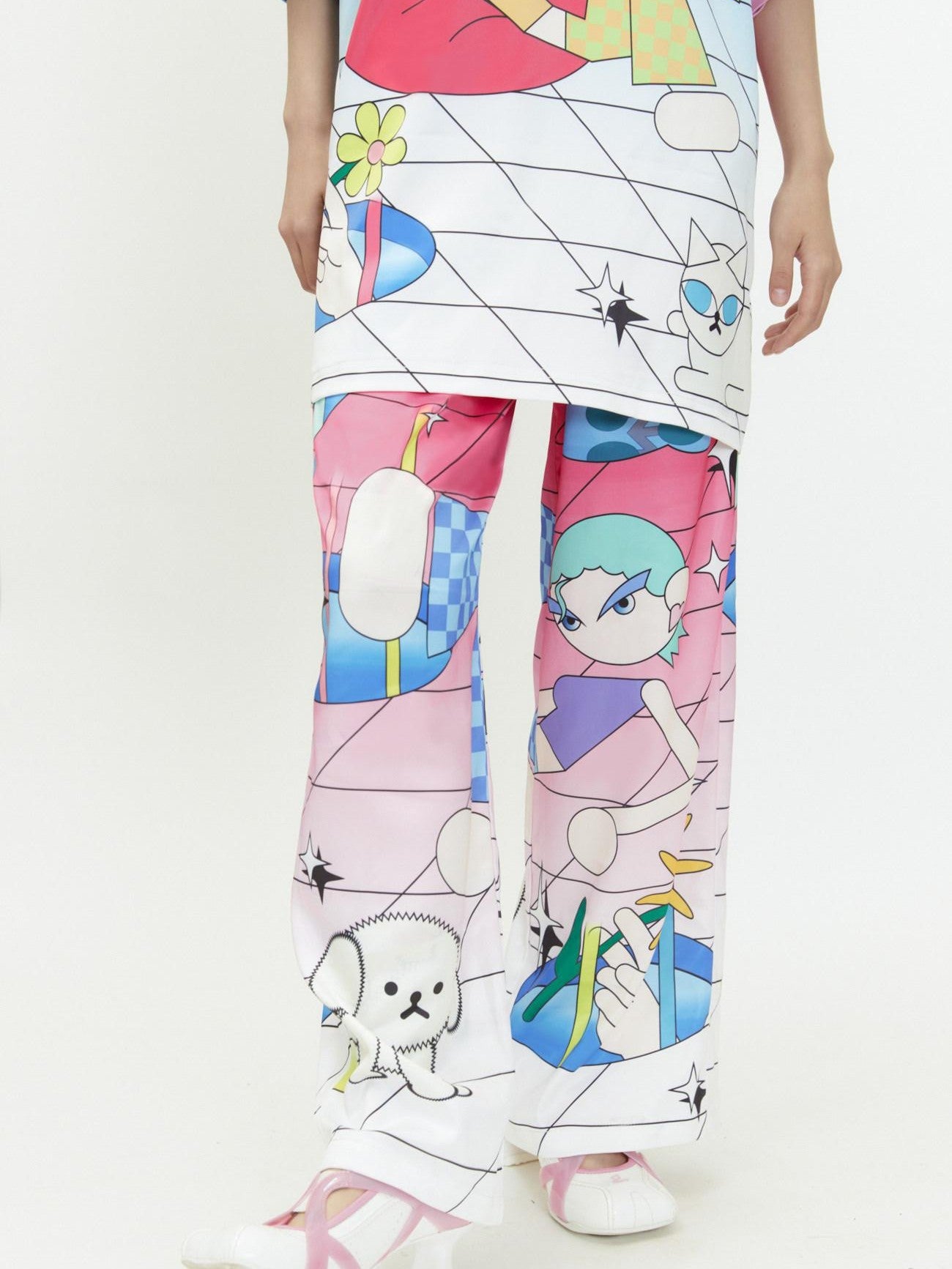 QUORRA S CHORD Relaxed Mini Q Character Print Elastic Waist Women&