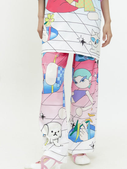 QUORRA S CHORD Relaxed Mini Q Character Print Elastic Waist Women&
