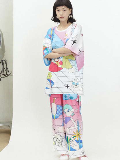 QUORRA S CHORD Relaxed Mini Q Character Print Elastic Waist Women&