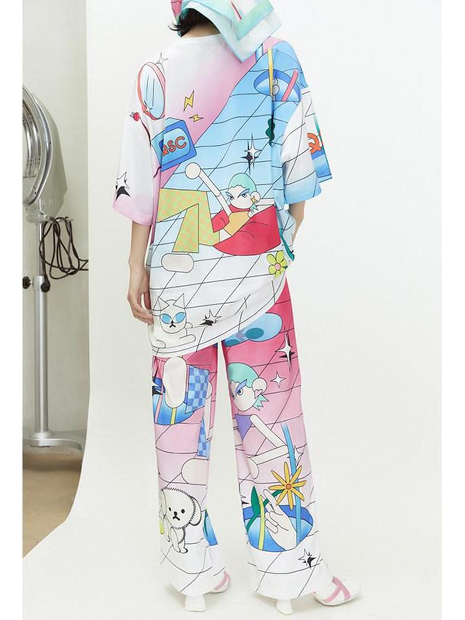 QUORRA S CHORD Relaxed Mini Q Character Print Elastic Waist Women&