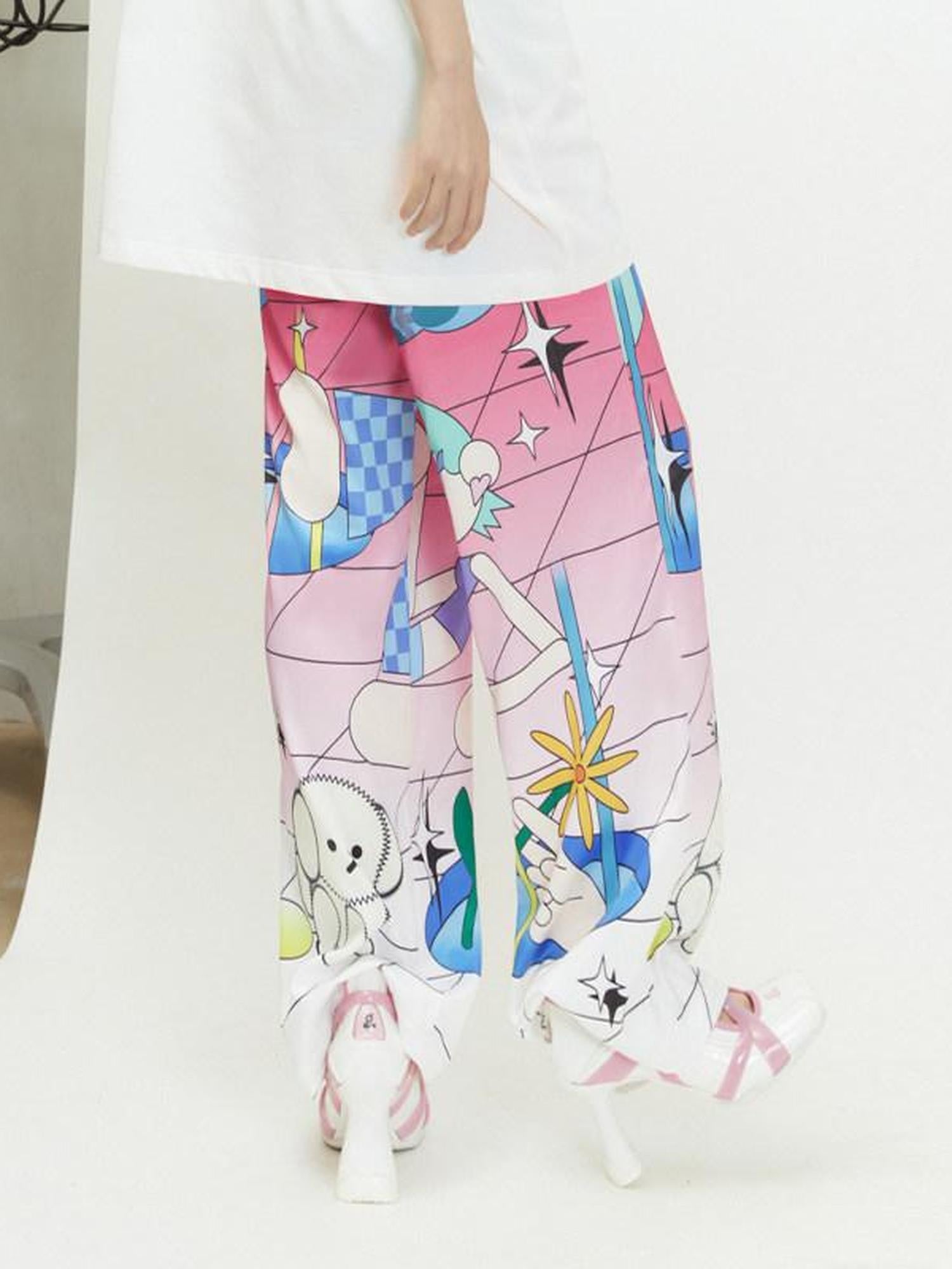 QUORRA S CHORD Relaxed Mini Q Character Print Elastic Waist Women&