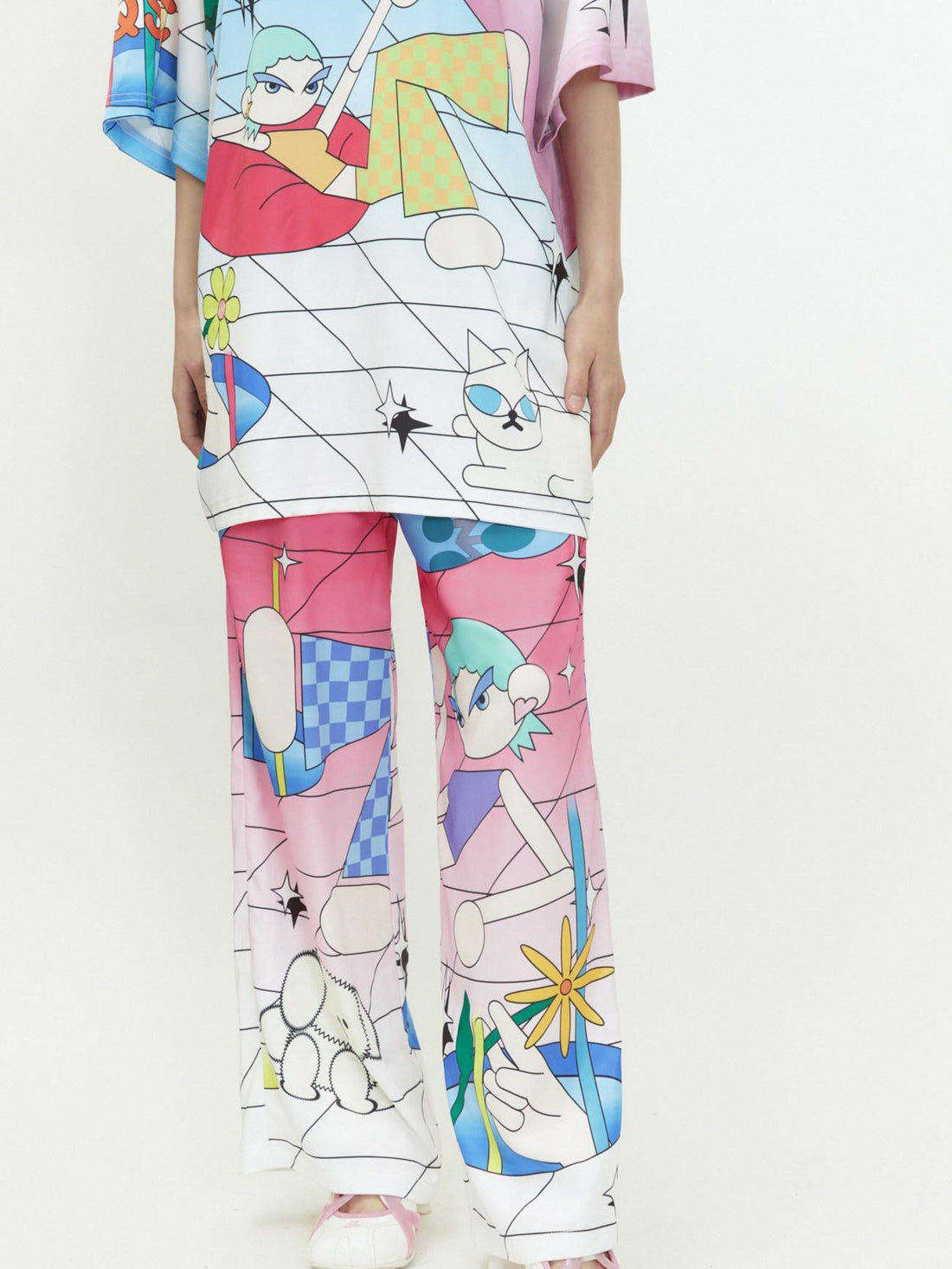 QUORRA S CHORD Relaxed Mini Q Character Print Elastic Waist Women&