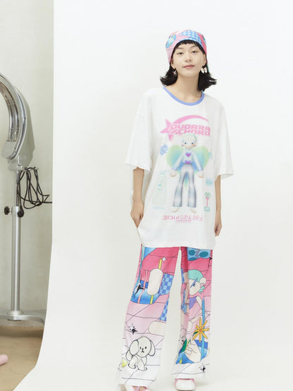 QUORRA S CHORD Relaxed Mini Q Character Print Elastic Waist Women&