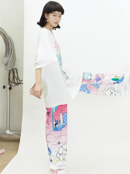 QUORRA S CHORD Relaxed Mini Q Character Print Elastic Waist Women&