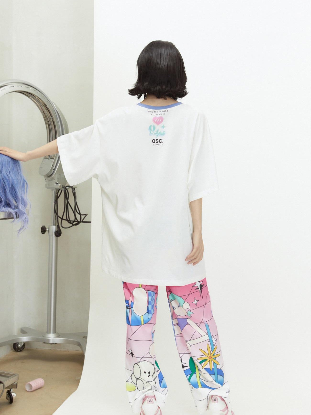 QUORRA S CHORD Relaxed Mini Q Character Print Elastic Waist Women&