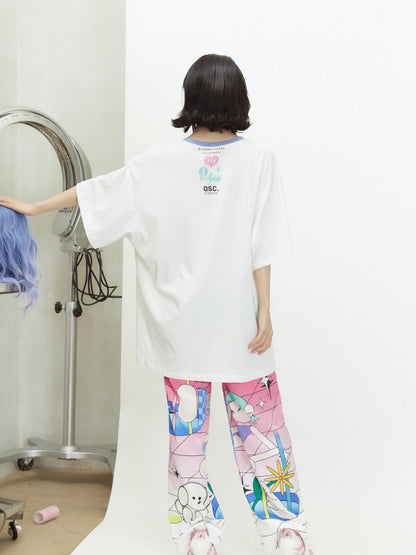 QUORRA S CHORD Relaxed Mini Q Character Print Elastic Waist Women&