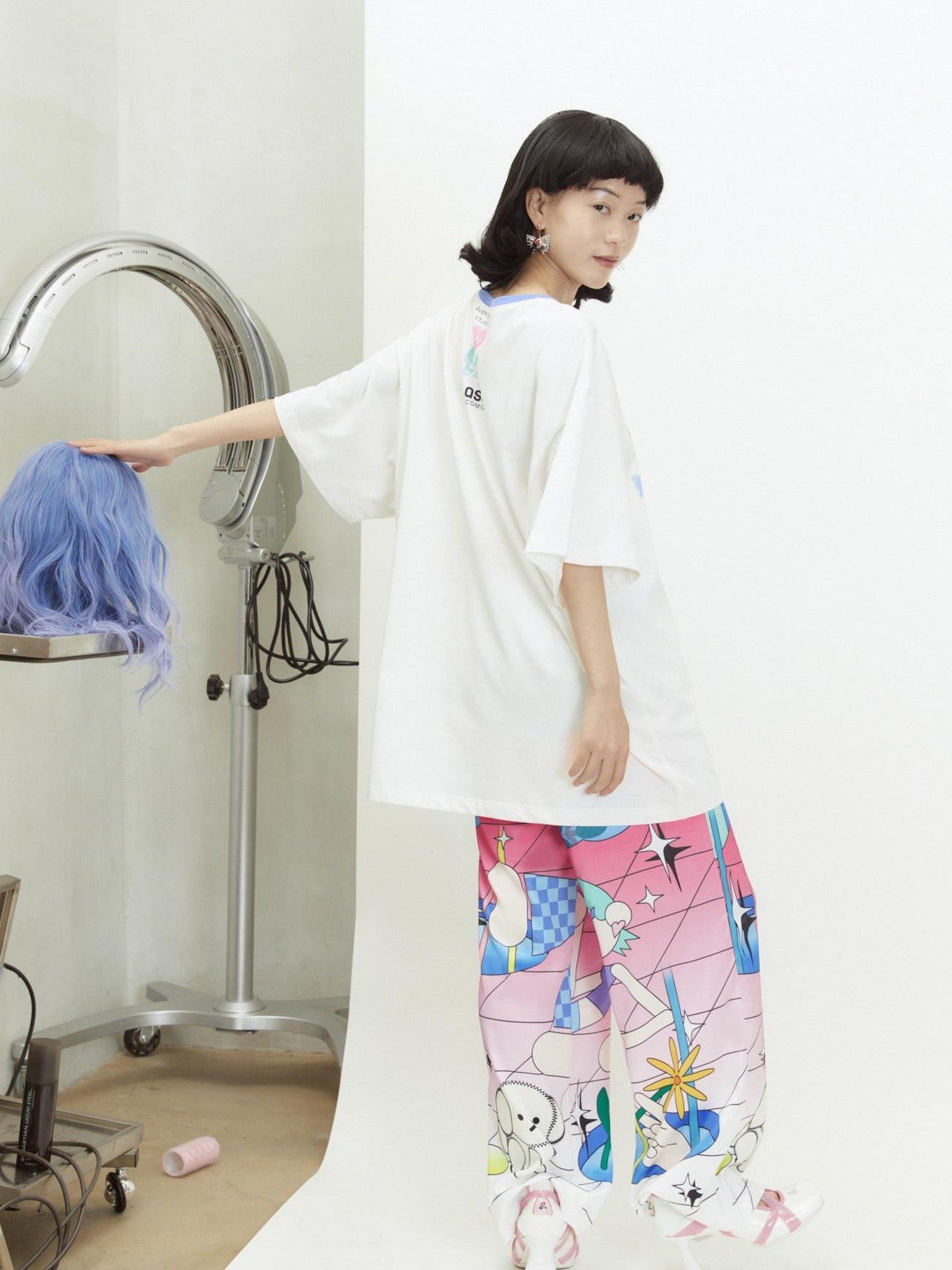 QUORRA S CHORD Relaxed Mini Q Character Print Elastic Waist Women&