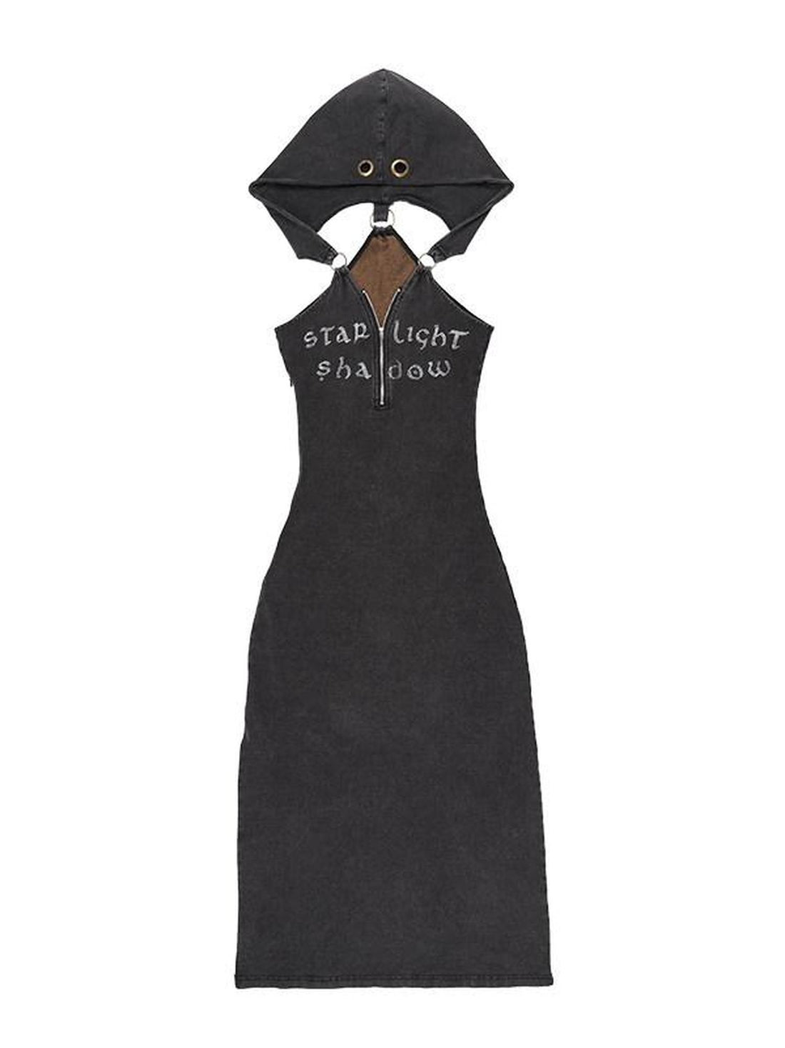 QUORRA S CHORD Rhinestone Hooded Backless Slit Women&