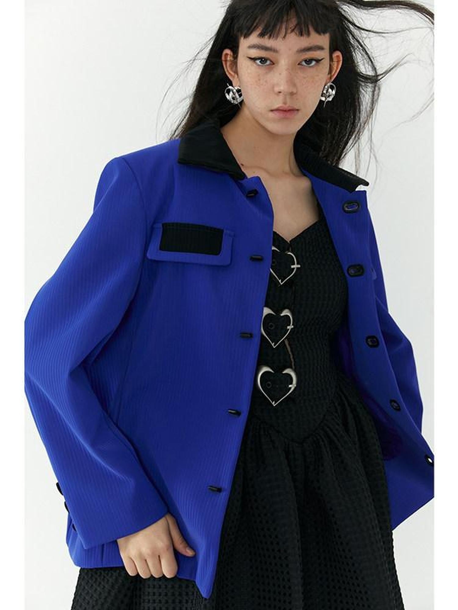 QUORRA S CHORD Sapphire Cobalt Contrast Single Breasted Women&