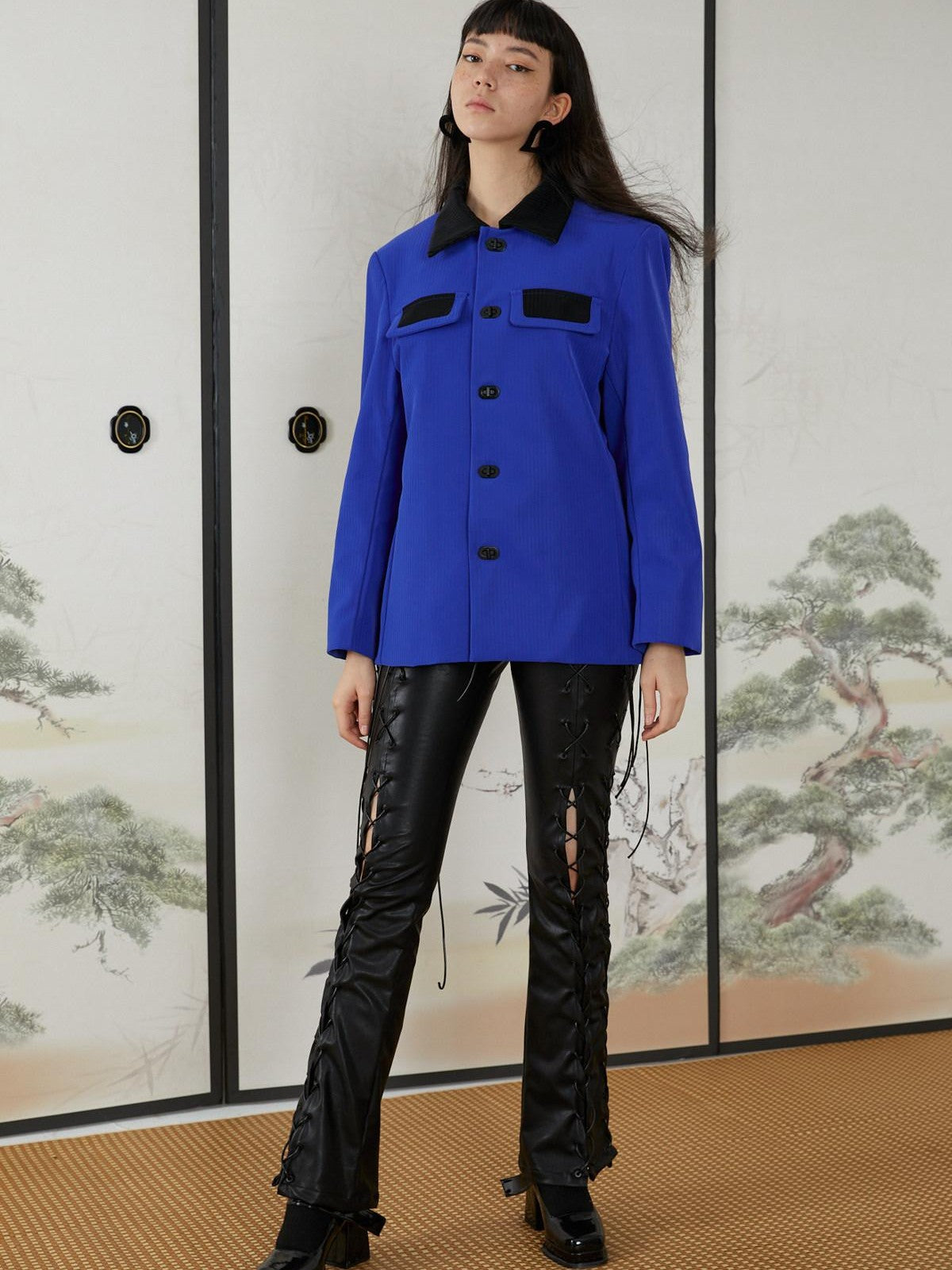 QUORRA S CHORD Sapphire Cobalt Contrast Single Breasted Women&