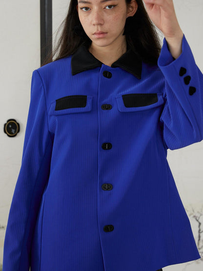QUORRA S CHORD Sapphire Cobalt Contrast Single Breasted Women&