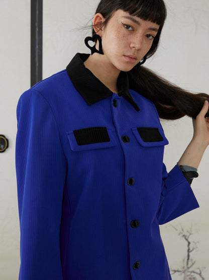 QUORRA S CHORD Sapphire Cobalt Contrast Single Breasted Women&