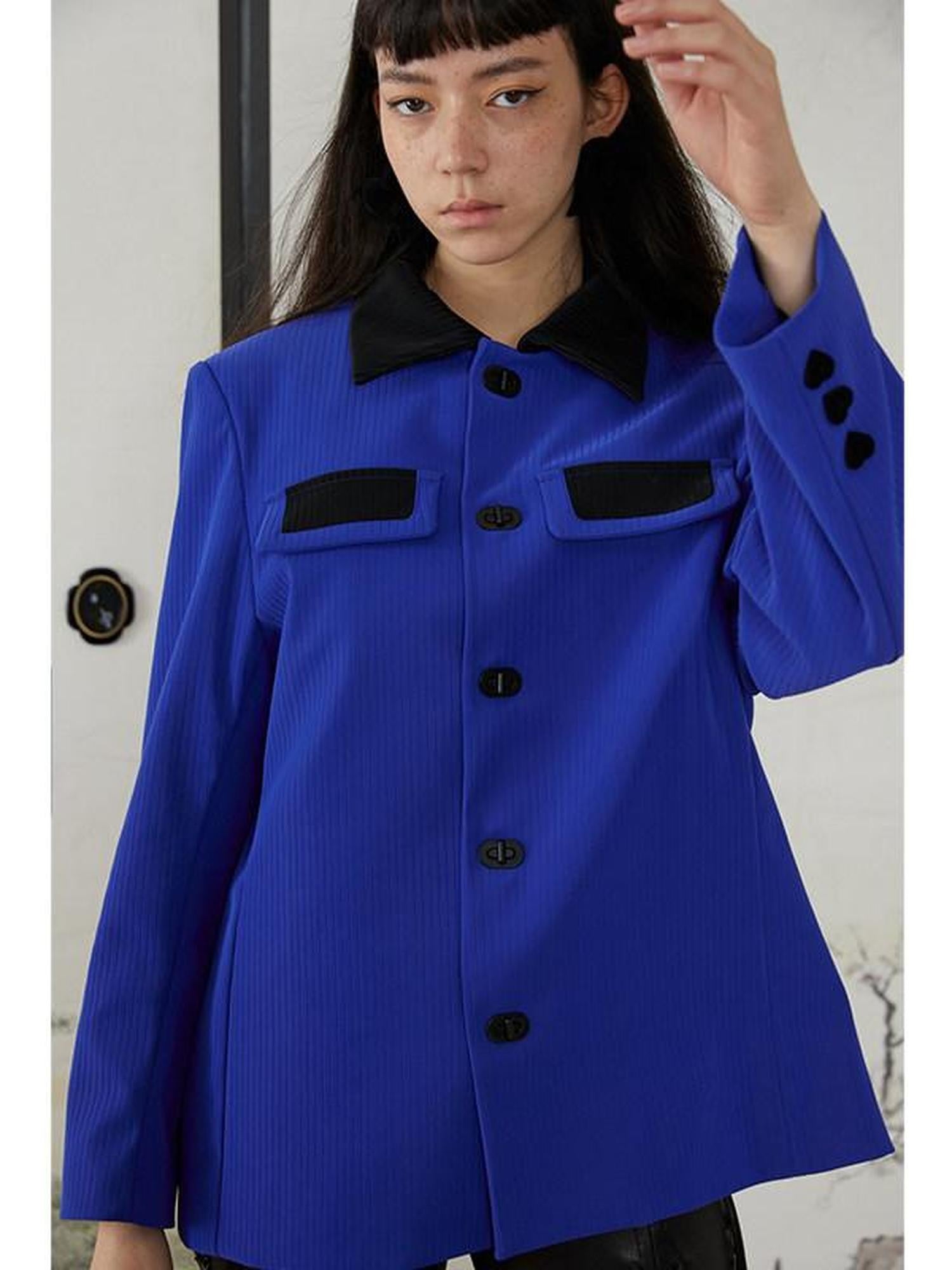 QUORRA S CHORD Sapphire Cobalt Contrast Single Breasted Women&