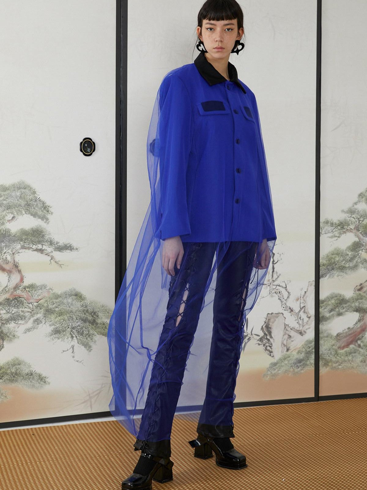 QUORRA S CHORD Sapphire Cobalt Contrast Single Breasted Women&