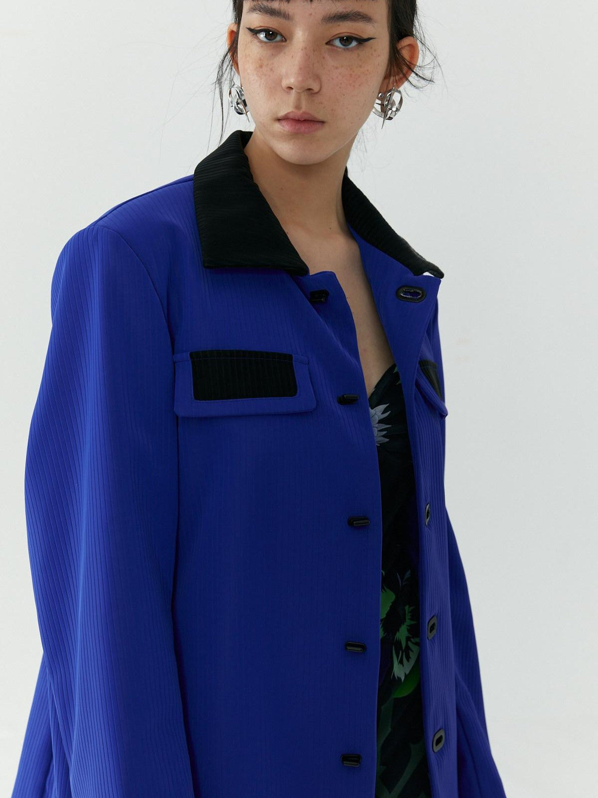 QUORRA S CHORD Sapphire Cobalt Contrast Single Breasted Women&