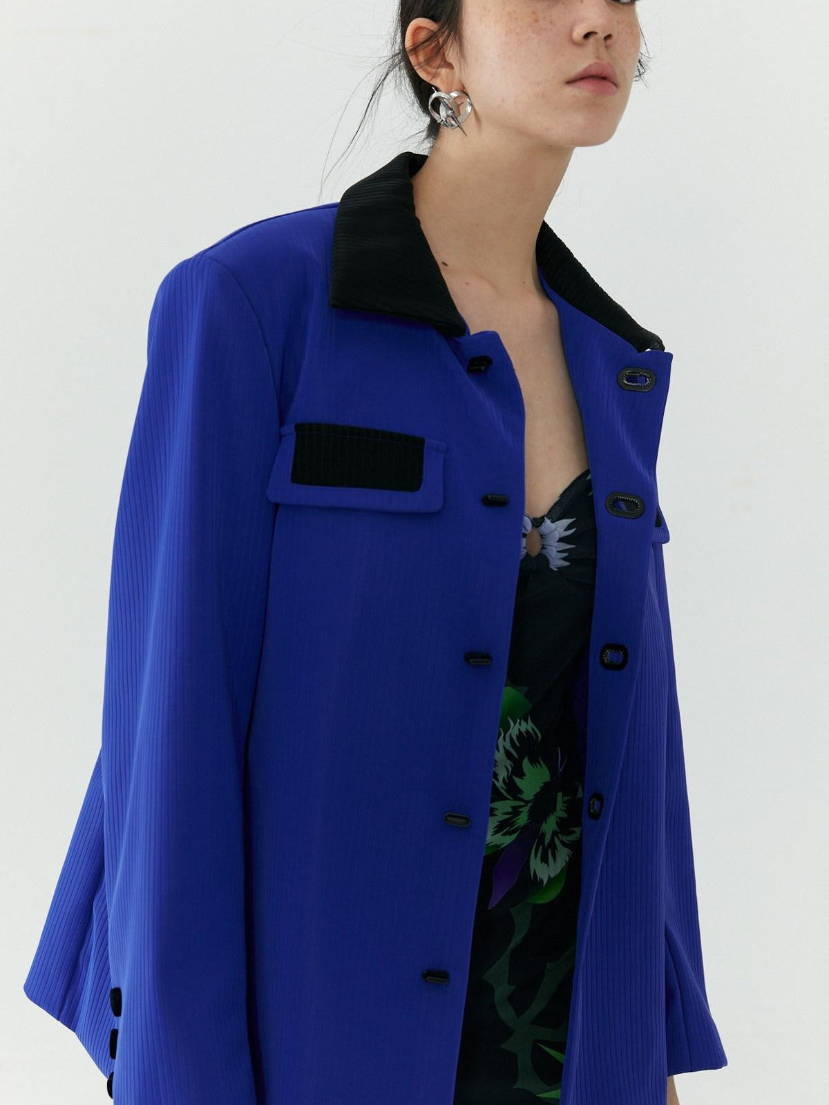 QUORRA S CHORD Sapphire Cobalt Contrast Single Breasted Women&