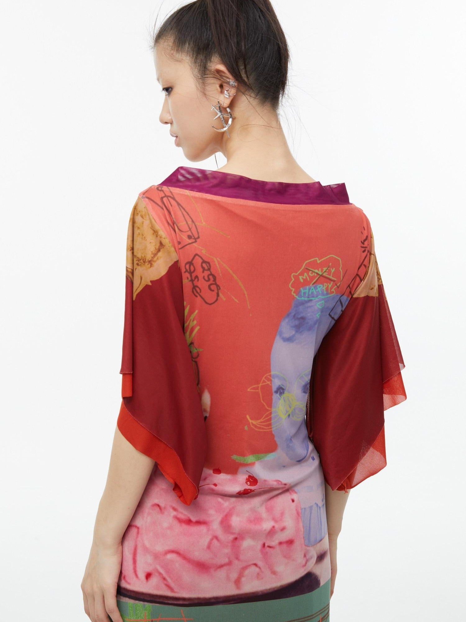 QUORRA S CHORD Sexy Birthday Cake Kimono Print Slimming Women&
