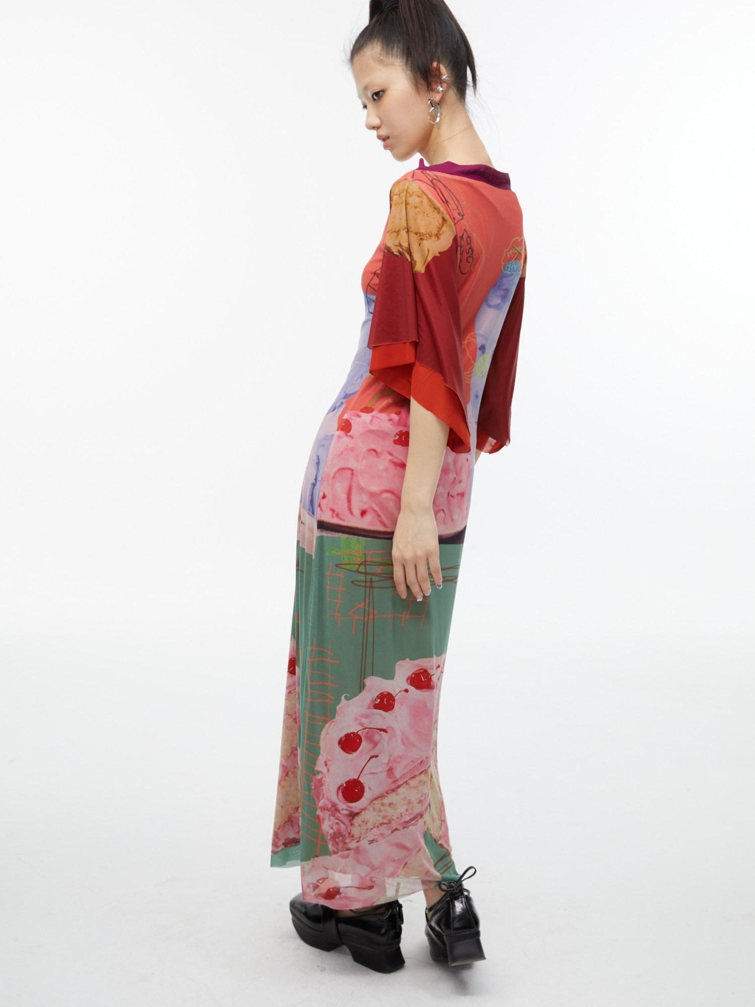 QUORRA S CHORD Sexy Birthday Cake Kimono Print Slimming Women&