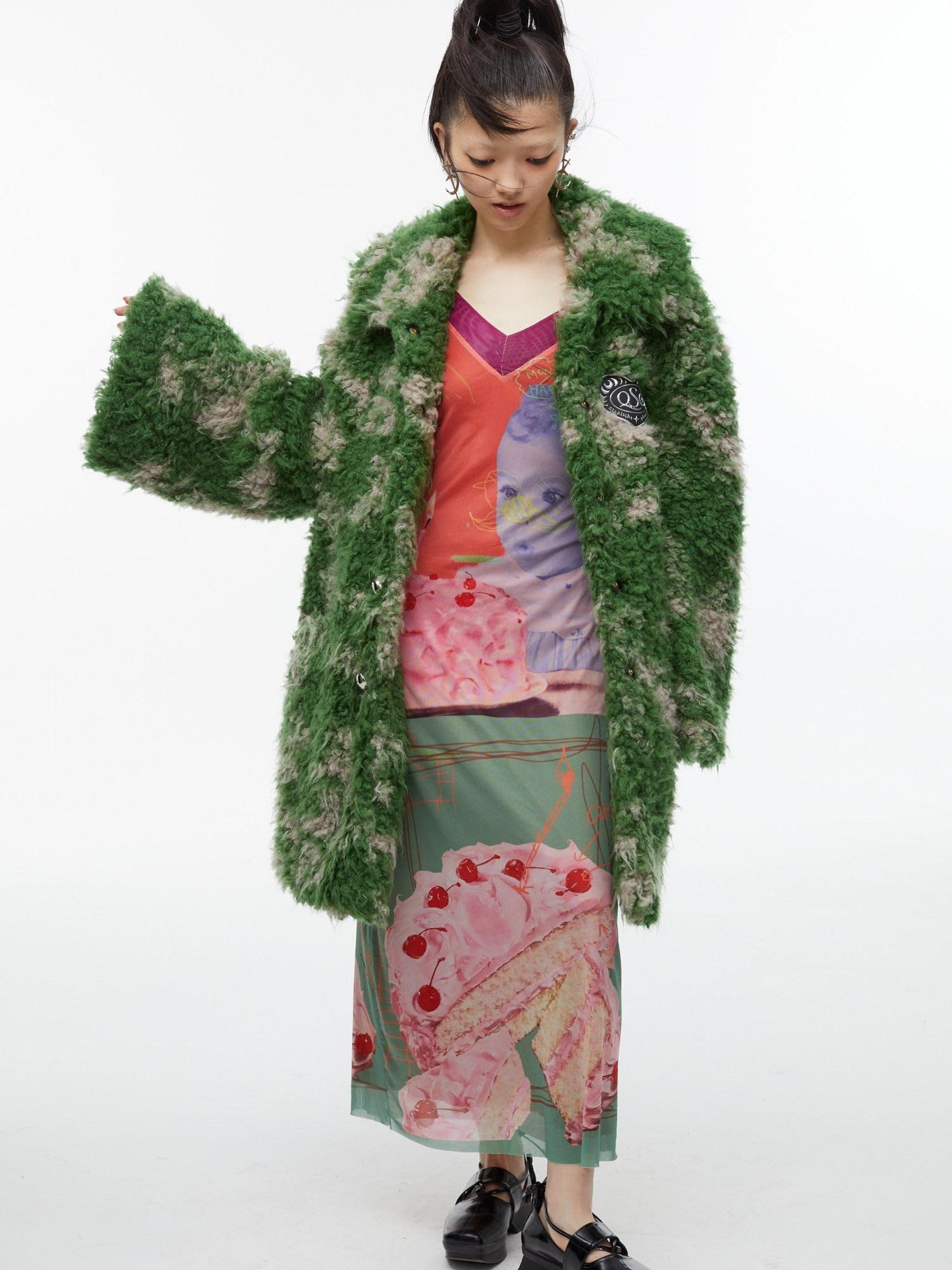 QUORRA S CHORD Sexy Birthday Cake Kimono Print Slimming Women&