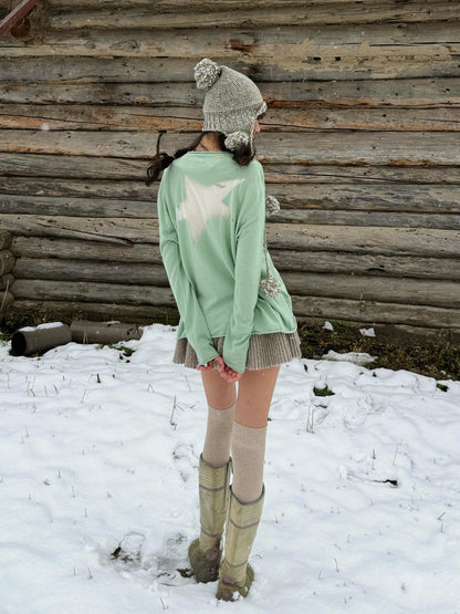 QUORRA S CHORD Sheer Star Knit Rolled Edge Women&