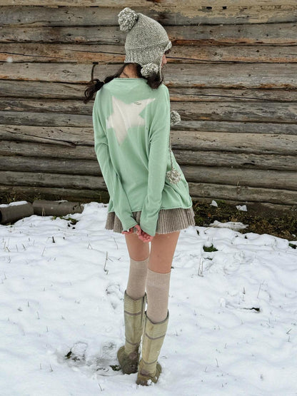 QUORRA S CHORD Sheer Star Knit Rolled Edge Women&