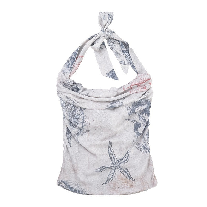 QUORRA_S_CHORD_Shell_Fossil_Print_Backless_Tie_Women&