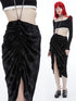 QUORRA S CHORD Silver Foil Pleated Tulip Adjustable Drawstring Women&