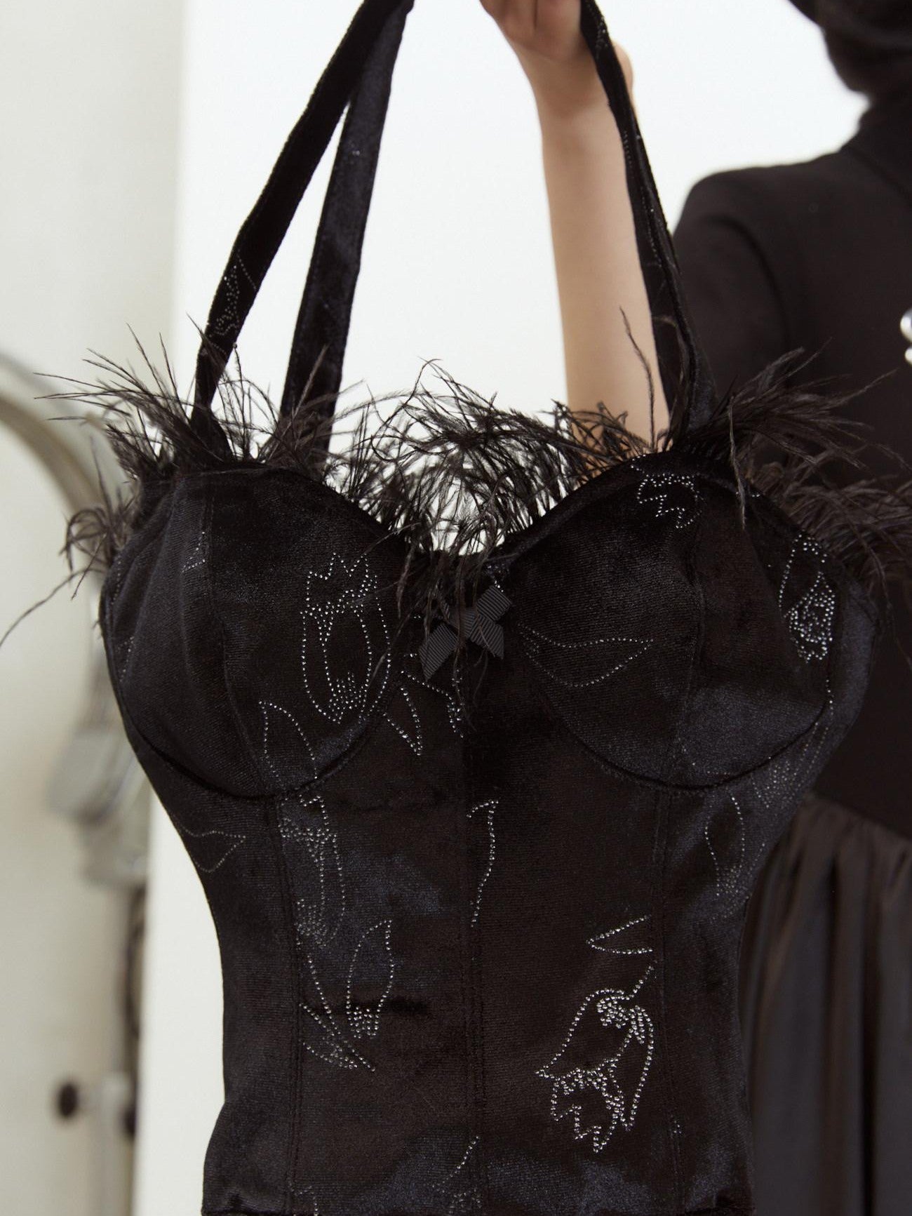 QUORRA S CHORD Silver Tulip Feather Bustier Women&