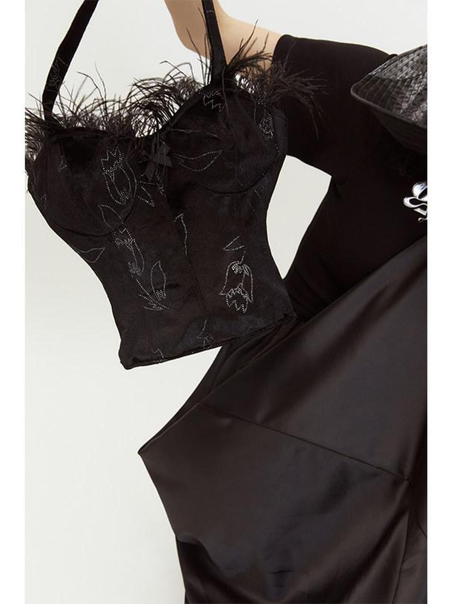 QUORRA S CHORD Silver Tulip Feather Bustier Women&