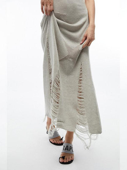 QUORRA S CHORD Star Jacquard Sleeveless Distressed Women&