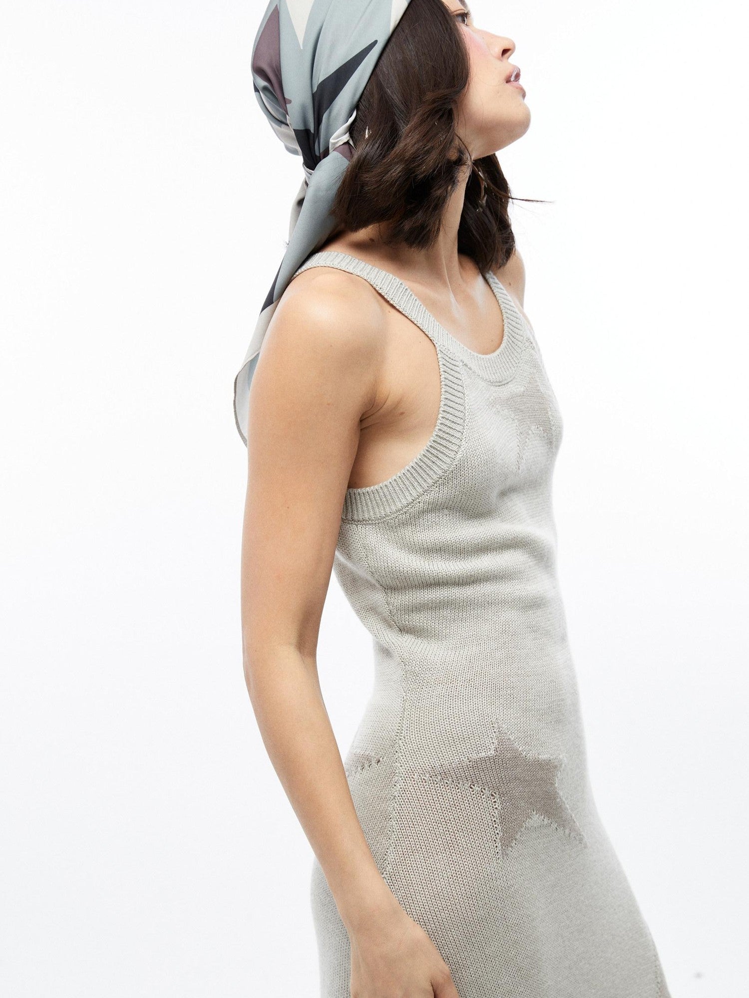 QUORRA S CHORD Star Jacquard Sleeveless Distressed Women&
