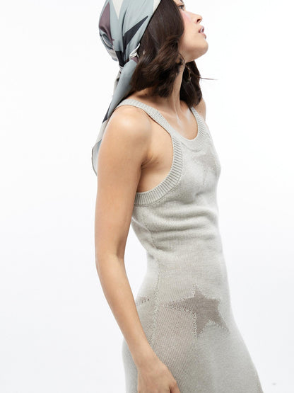 QUORRA S CHORD Star Jacquard Sleeveless Distressed Women&