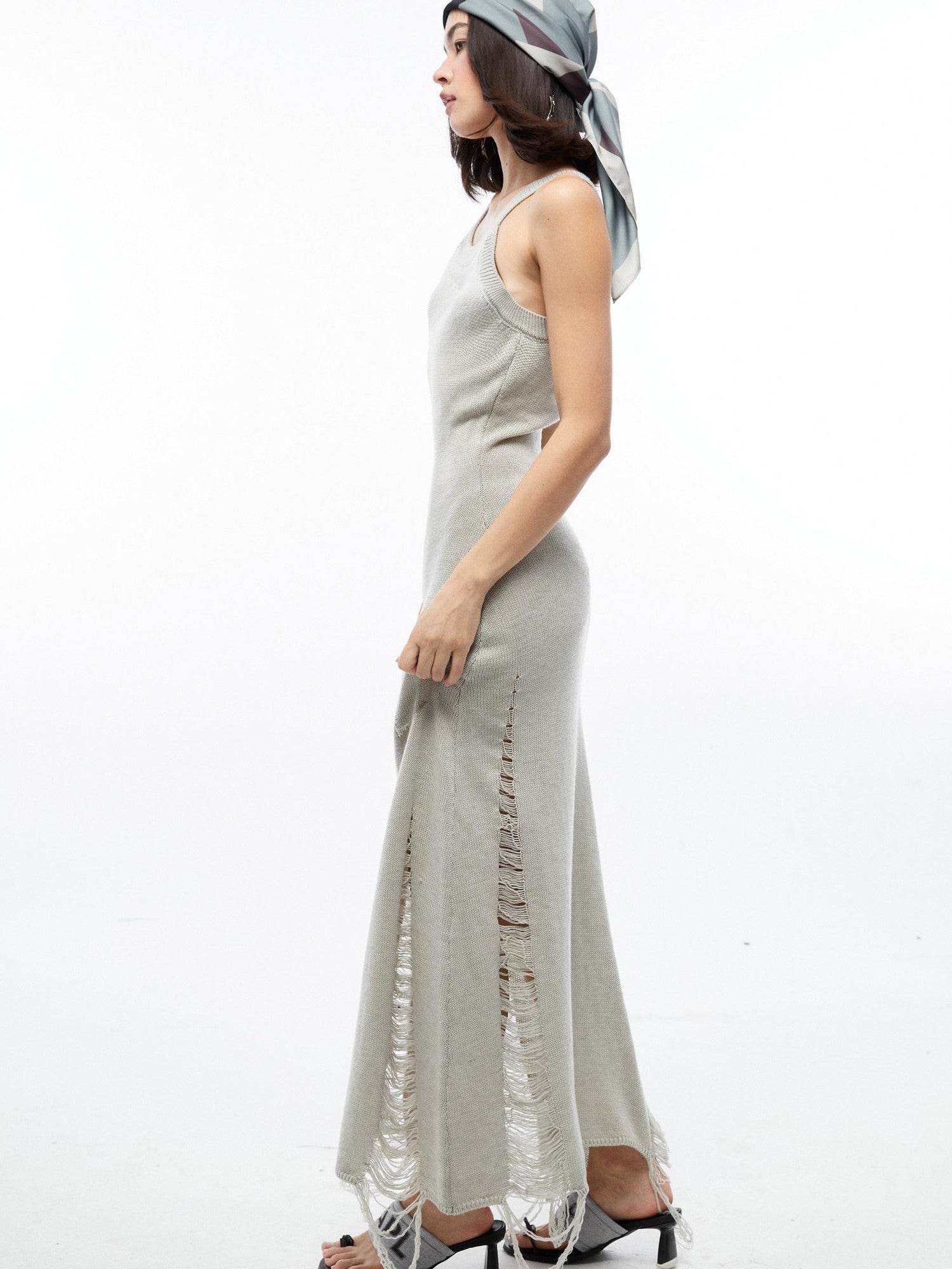 QUORRA S CHORD Star Jacquard Sleeveless Distressed Women&