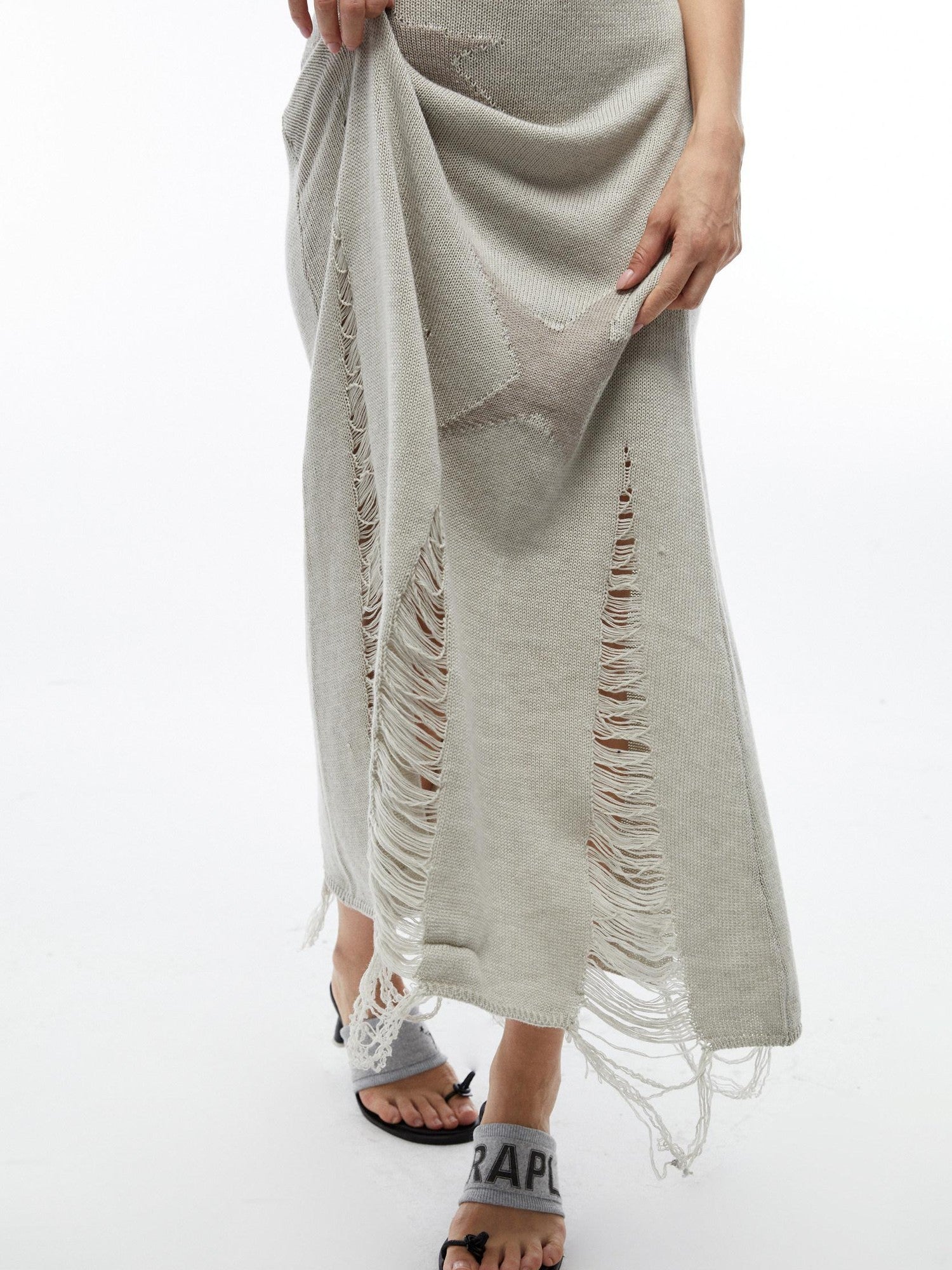 QUORRA S CHORD Star Jacquard Sleeveless Distressed Women&