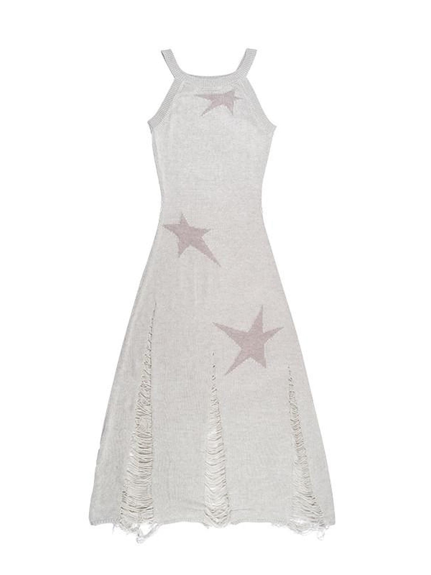 QUORRA S CHORD Star Jacquard Sleeveless Distressed Women&
