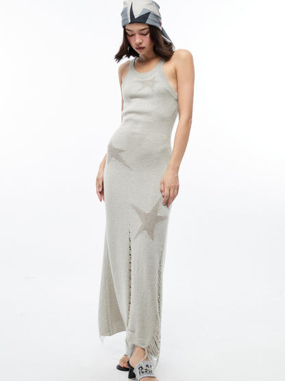 QUORRA S CHORD Star Jacquard Sleeveless Distressed Women&