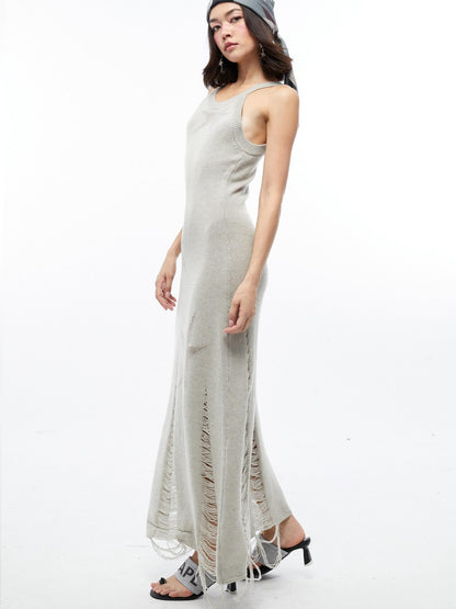 QUORRA S CHORD Star Jacquard Sleeveless Distressed Women&